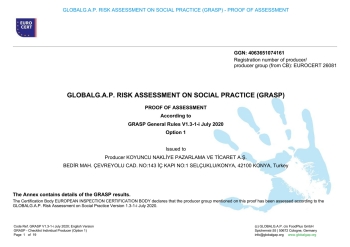 Global GAP Risk Assessment on Social Practice Koyuncu Greenhouse